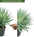velener artificial agave plant in black pot with, side view