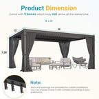 12' x 16' pergola with curtain & adjustable, package contents
