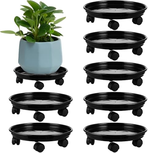 7 packs plant caddy with wheels 11.8" plastic, view 9