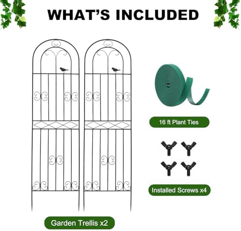 70.8" h x 19.7" w metal garden trellis showing dimensions