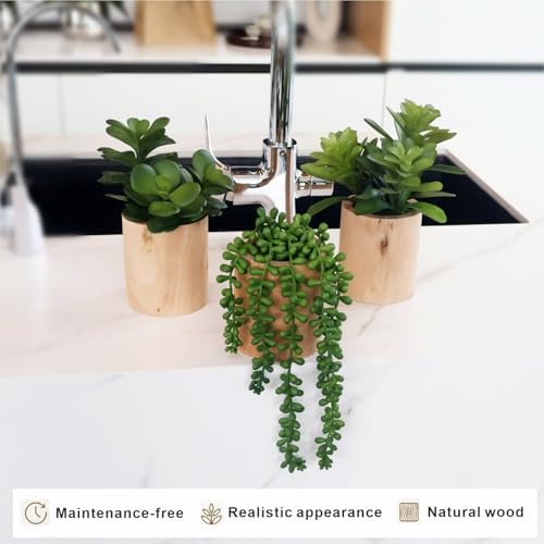 artificial succulents plastic artificial green plant for office, side view