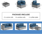 shintenchi 7 pieces outdoor patio furniture sets, patio, close-up detail