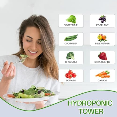 hydroponic tower, 14-layer hydroponics growing system kit with, package contents