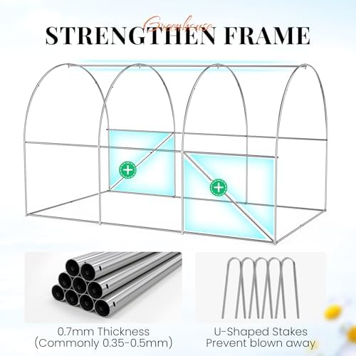 king bird premium 10x7x7ft greenhouse for outdoors, galvanized on a desk or shelf
