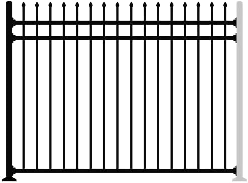 xcel black steel anti-rust fence panel - sharp shown in use