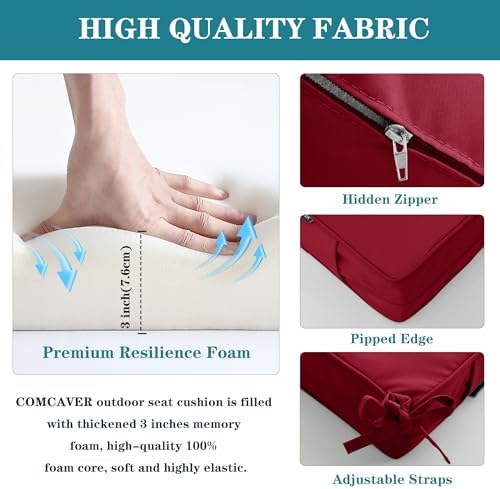 outdoor bench cushion waterproof 42 x 18 x, side view