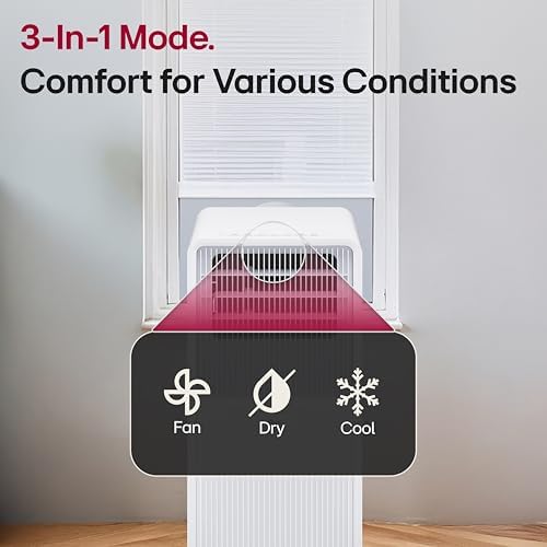 lg 8000 btu (doe) / (11000 ashrae) portable, close-up detail