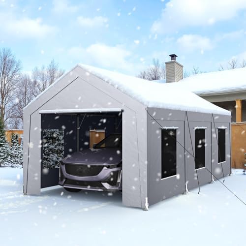 carport 10x20 ft heavy duty, car port with, front angle view