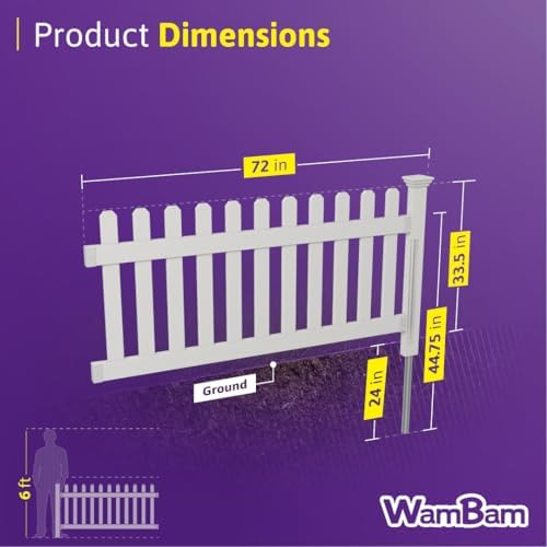 wambam newport picket fence, white vinyl diy no, package contents