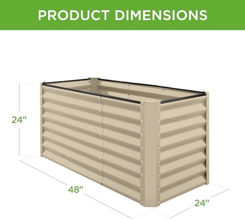best choice products 4x2x2ft outdoor metal raised garden on a desk or shelf