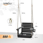 vingli 2.2ft hdpe porch swing with cup holder, close-up detail