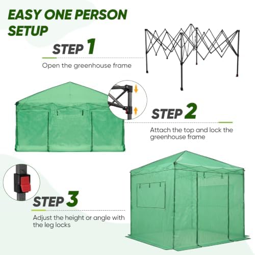eagle peak 8x8 easy setup pop up greenhouse shown in use