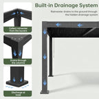 aoxun louvered pergola 10x12, outdoor metal pergola with, package contents