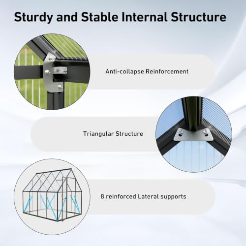 6x8 ft greenhouse with hygrometer, windproof warm plant on a desk or shelf