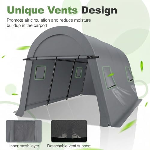 cobizi carport canopy 12x20 heavy duty portable garage, view 9