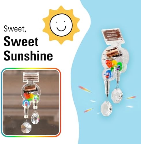kikkerland solar powered rainbow maker – prism suncatcher, side view