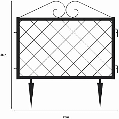 zhongma decorative metal garden fence, pack of 4pcs, close-up detail