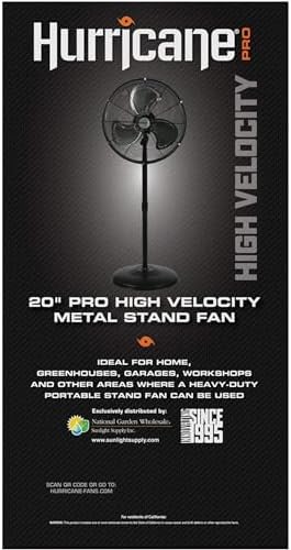 hurricane pro high-velocity oscillating metal stand fan, 3, front angle view