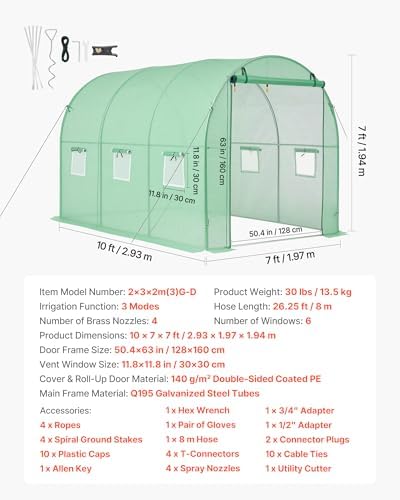 vevor walk-in tunnel greenhouse, 10 x 7 x on a desk or shelf