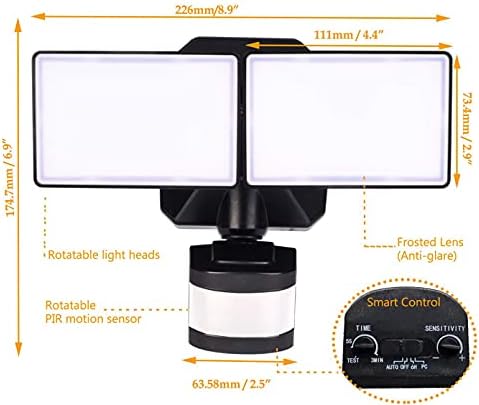 emaner motion sensor flood light dusk to dawn, package contents