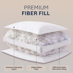 utopia bedding gusset bed pillow, hotel pillows queen shown in use