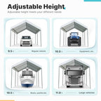 advance outdoor adjustable 10x15 ft heavy duty carport shown in use
