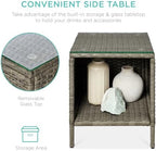 best choice products 3-piece outdoor wicker conversation bistro, close-up detail