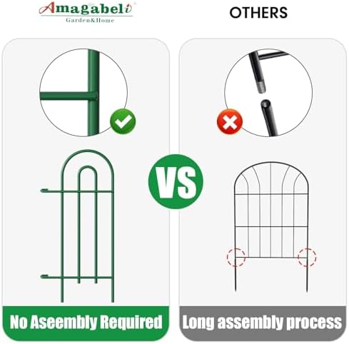 amagabeli 14 panels 32in(h)×20ft(l) decorative garden fence no, side view