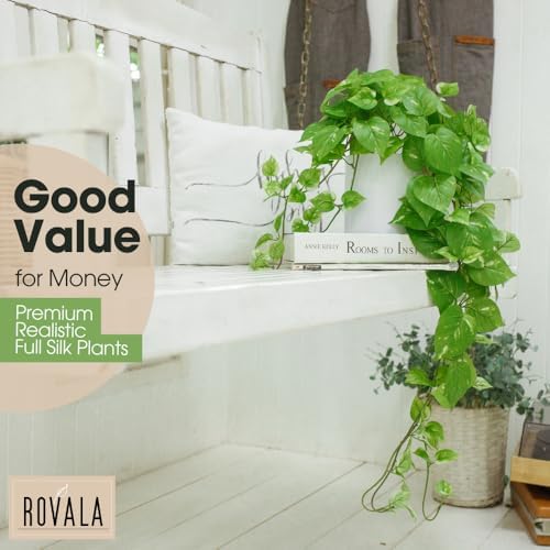 rovala silk plants for home decor indoor in showing dimensions