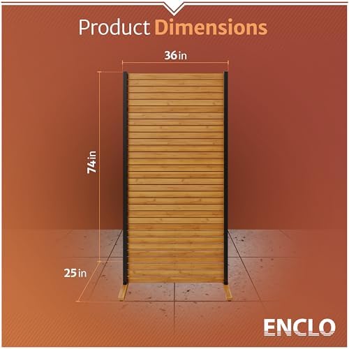 enclo easy assembly freestanding/surface mounted privacy screen, hardwood on a desk or shelf