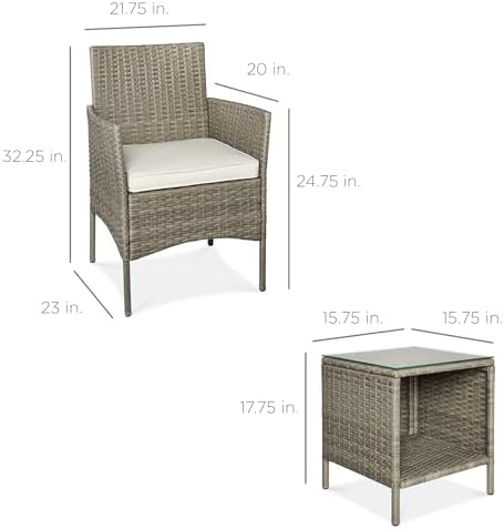 best choice products 3-piece outdoor wicker conversation bistro on a desk or shelf