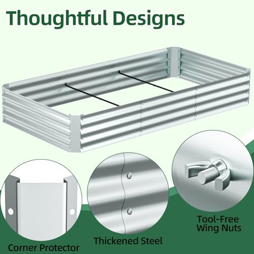 ohuhu 8x4x1 ft raised garden bed outdoor with, package contents