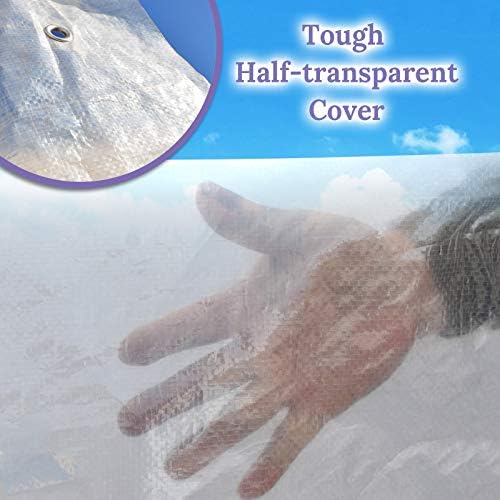 benefitusa greenhouse replacement cover half-transparent greenhouse cover (10'x7'x6'), view 9