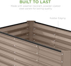 best choice products 4x2x2ft steel raised garden bed showing dimensions