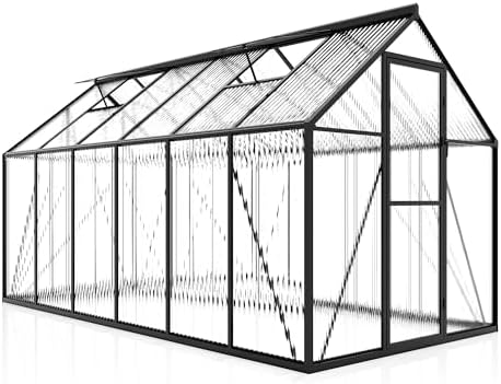 jocisland 6x12 ft walk-in polycarbonate greenhouse with 2, view 9