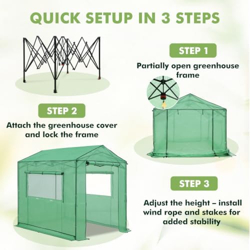 eagle peak 8x6 pop up walk in greenhouse on a desk or shelf