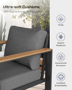aluminum outdoor patio furniture set with coffee table, package contents