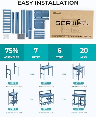 serwall outdoor potting bench set of 2 with, package contents