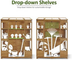 mcombo wooden walk-in greenhouse, open roof & lockable, package contents