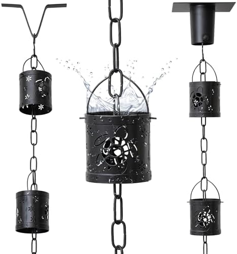 8.5 ft rain chain with 12 aluminum cups, main product view