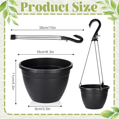 roshtia 24 pcs 6.3 inch plastic hanging pots shown in use