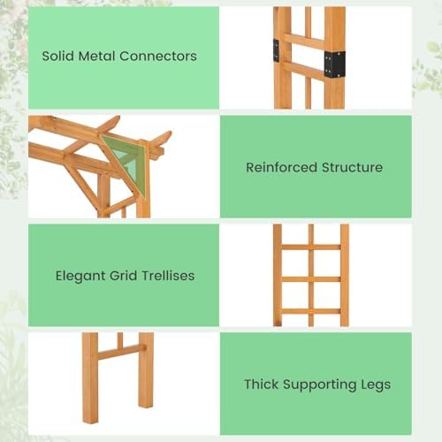 happygrill 7 ft wooden garden arch for climbing, package contents