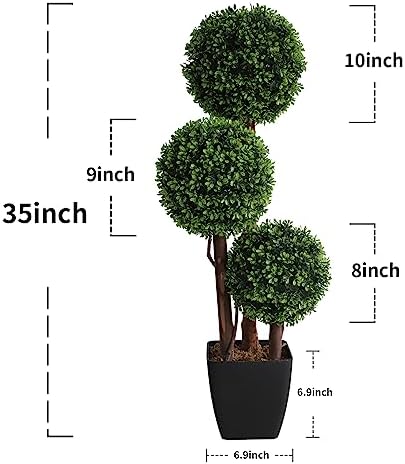 artificial topiaries ball tree outdoor, 3ft fake topiary shown in use
