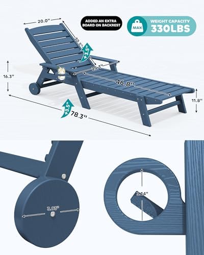 serwall hdpe outdoor lounge chair with cup holder, close-up detail