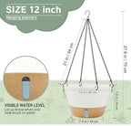 zmtech large 12inch self watering hanging planter, water, view 9