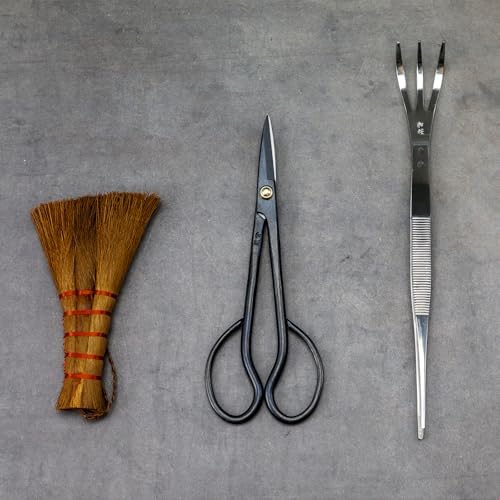 wazakura japanese bonsai garden tool starter kit, satsuki, side view