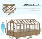 mupater 8 x 16 ft wooden greenhouse for, close-up detail