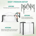 eagle peak 6x4 walk in pop up greenhouse, side view