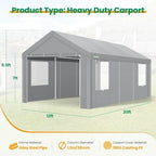 cobizi 12x20 ft heavy duty carport with galvanized shown in use