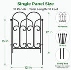 amagabeli 10 panels 17in(h)×10ft(l) decorative garden fences and shown in use